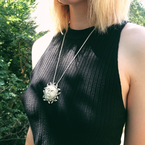 SOLD Sterling Silver Celestial Sun Brooch/Pendant - Picture 5 of 7